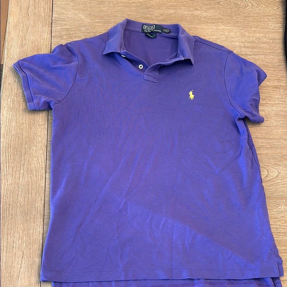 Ralph Lauren Classic Purple Polo with Yellow Logo